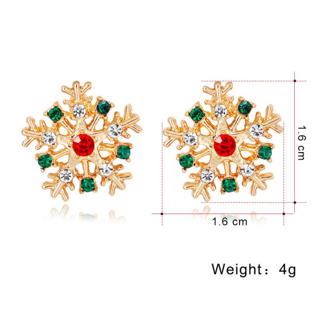 OOVOV Christmas Earrings Holiday Stud Earrings for Women Girls Thanksgiving Xmas Jewelry Snowflake Wreath Earrings