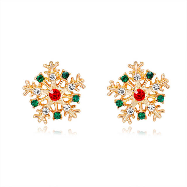 OOVOV Christmas Earrings Holiday Stud Earrings for Women Girls Thanksgiving Xmas Jewelry Snowflake Wreath Earrings