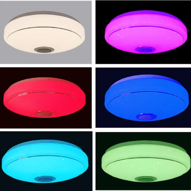 OOVOV Bluetooth Ceiling Light Smart LED Bluetooth Music Dimmable RGB Ceiling Lights Fixture for Bedroom Kids Room with Phone APP Remote Control