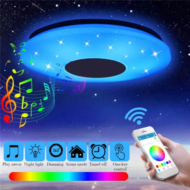 OOVOV LED Bluetooth Music Ceiling Light Smart Starry Sky Ceiling Light with Phone APP Remote Control Dimmable