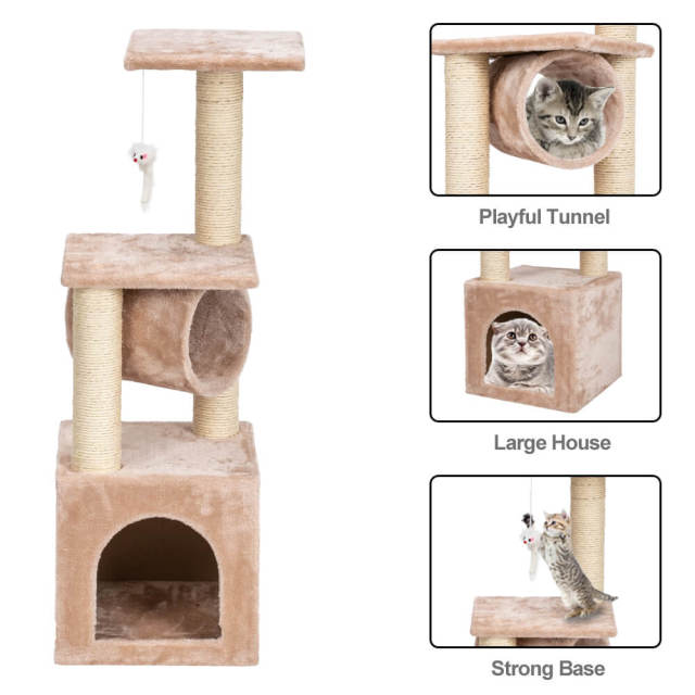 36&quot; Sisal Cat Climb Holder Cat Tower Lamb - for Kittens Cats and Pets