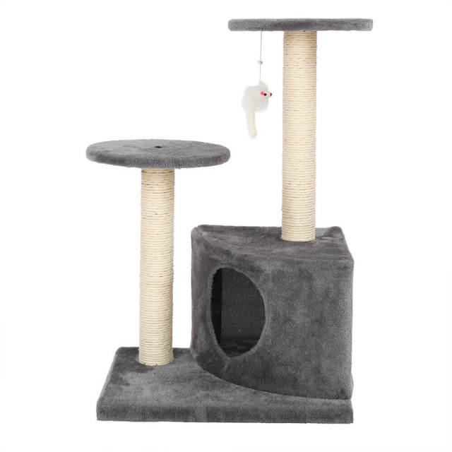 28&quot; Cat Tree Tower Condo Sisal Post Scratching Toys Gray