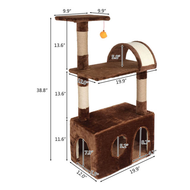 Cat Tree | Cat Tower | Multi-Level Cat House |  Cat Climbing Stand with Scratching Post | 39 Inch