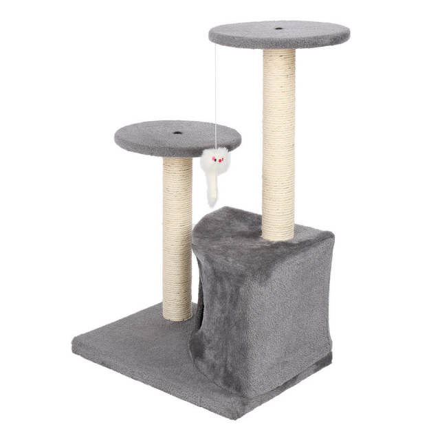 28&quot; Cat Tree Tower Condo Sisal Post Scratching Toys Gray