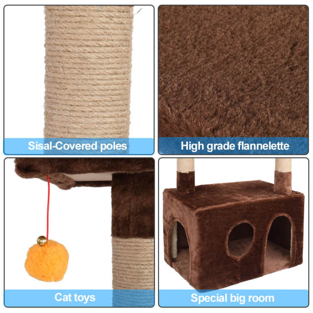 Cat Tree | Cat Tower | Multi-Level Cat House |  Cat Climbing Stand with Scratching Post | 39 Inch