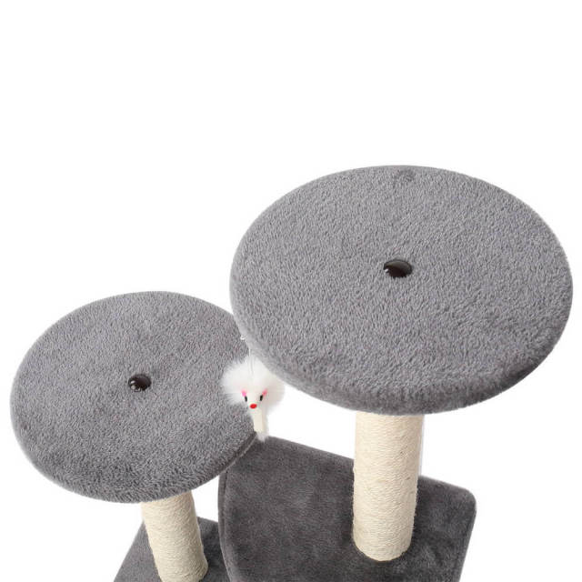 28&quot; Cat Tree Tower Condo Sisal Post Scratching Toys Gray