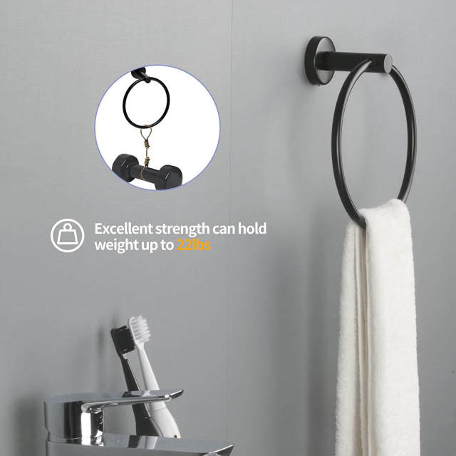 OOVOV Bathroom Hardware Set 6-Piece Bath Accessories Set Wall Mount Includes 18/24&quot; Towel Bar Toilet Paper Holder Towel Ring 2 Hooks Stainless Steel Heavy Duty