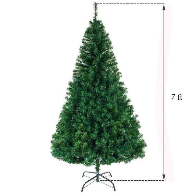 OOVOV Artificial Christmas Tree Premium Hinged Unlit Xmas Tree for Holiday  Home Party Decoration Easy Assembly Metal Hinges &amp; Foldable Base