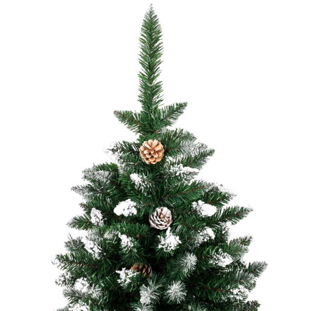 OOVOV Christmas Tree 7FT Spray White PVC Xmas Tree with 870 Branches for Home Office Party Holiday Decoration