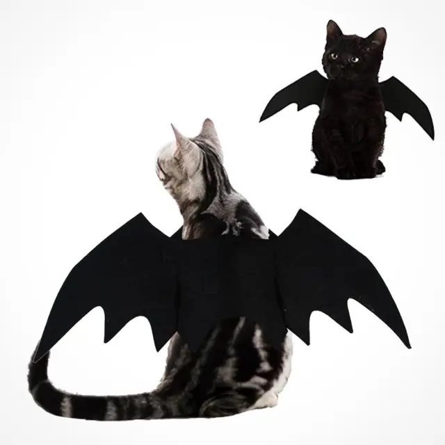 Cat Dog Costumes Bat Wings Fashion Artificial Wing Dress Up Halloween Ornament Cosplay Party Supplies Pet Products Quick-release