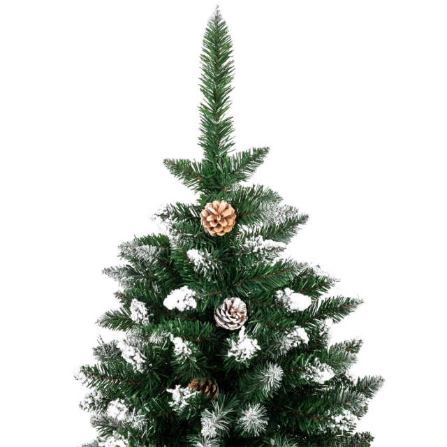 OOVOV Artificial Christmas Tree Christmas Tree Flocking Spray White Plus Pine Cone Snow Tipped Pencil Covered Green Xmas Trees