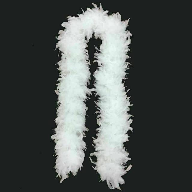 OOVOV 5Pcs Christmas Tree 2M White Feather Boa Home Party Xmas Ribbon Garland Decor