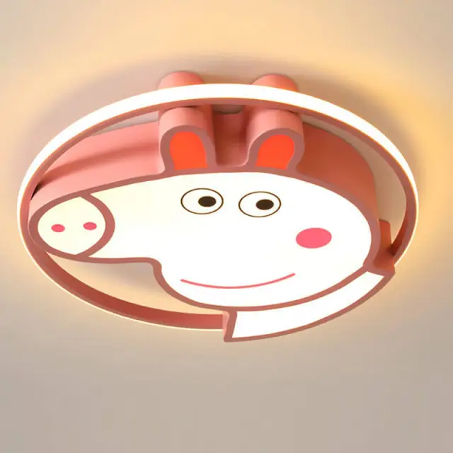 OOVOV Cartoon Pig Ceiling Lamps 20 Inch LED Ceiling Light Fixtures For Kids Room Boy Girl Room Baby Room Bedroom