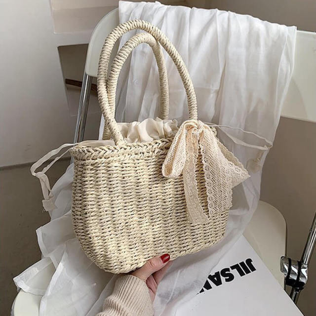 OOVOV Womens Straw Handbag Summer Beach Weave Tote Bag Rattan Leisure Straw Bag