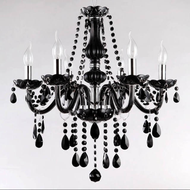 OOVOV Chandeliers with Color Crystal Chandelier 6 Lights Glass Pendant Lights for Girls Room Living Room Bedroom