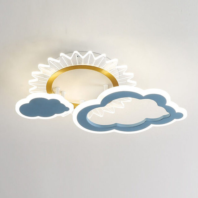 OOVOV Sun Flower Ceiling Fixture LED Ceiling Light Acrylic Cloud Childrens Lighting for Boys and Grils Bedroom Kids Room Study Room