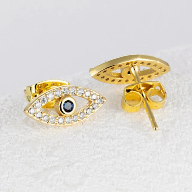 OOVOV Stud Earrings for Women,Evil Eye Earring Studs Girls Gold or Silver Dangle Earring Stainless Steel Earring