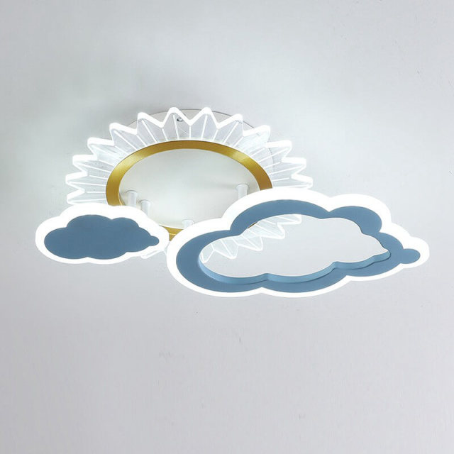 OOVOV Sun Flower Ceiling Fixture LED Ceiling Light Acrylic Cloud Childrens Lighting for Boys and Grils Bedroom Kids Room Study Room