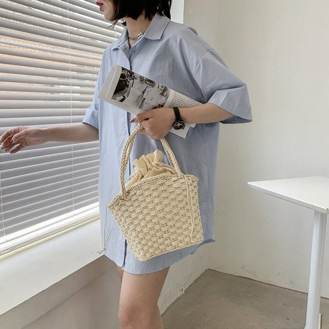 OOVOV Handwoven Womens Straw Tote Bags,Top Handle Handbag,Beach Bag Purse,Vacation Shoulder Bag,Beach Bag and Pool Bag