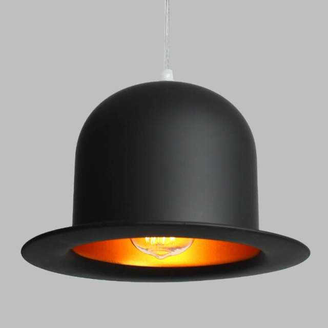 Hallway Metal Hats Pendant Lamps Black Painted Modern Corridor droplight Dining Room milord Hat Halway Porch Hanging Lights