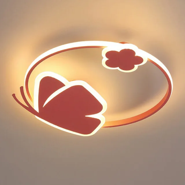 OOVOV LED Children Ceiling Light Creative Butterfly Iron and Acrylic LED Flush Mount Ceiling Light for Kids Room Girls Bedroom