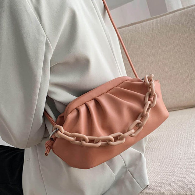 OOVOV Cloud Crossbody Bags for Women Chain Clutch Purse and Handbag with Dumpling Shape