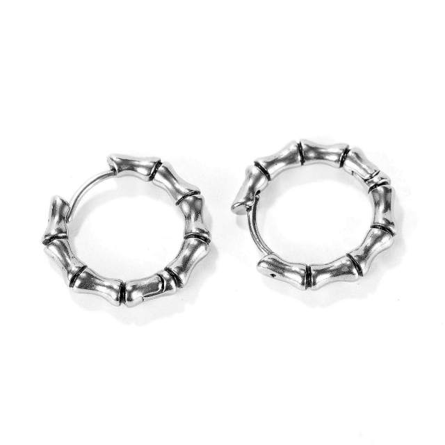 OOVOV Men's Earrings,Stud Earrings for Men,Street Hip Hop Stainless Steel Hoop Jewelry Stud Earrings Men and Women