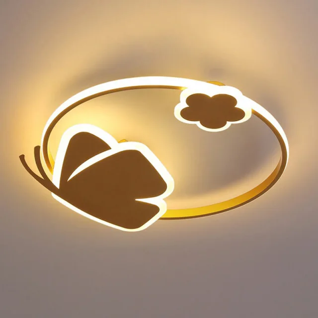 OOVOV LED Children Ceiling Light Creative Butterfly Iron and Acrylic LED Flush Mount Ceiling Light for Kids Room Girls Bedroom