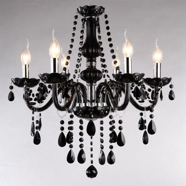 OOVOV Chandeliers with Color Crystal Chandelier 6 Lights Glass Pendant Lights for Girls Room Living Room Bedroom