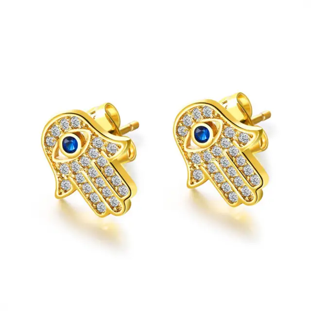 OOVOV Stud Earrings for Women,Evil Eye Earring Studs Girls Gold or Silver Dangle Earring Stainless Steel Earring