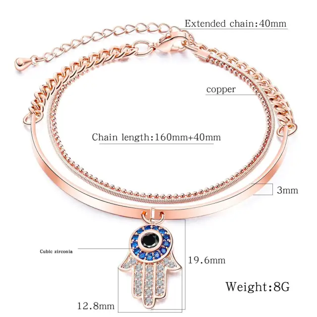 OOVOV Rose Gold Plated Bangle Bracelets for Women Butterfly Bracelet with Zircon Women Bracelets Ideal Birthday for Mom Girlfriend Wife