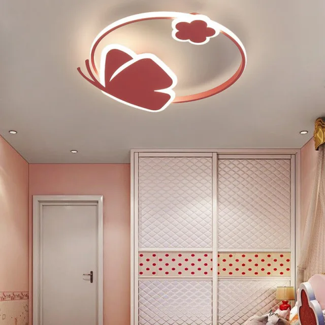 OOVOV LED Children Ceiling Light Creative Butterfly Iron and Acrylic LED Flush Mount Ceiling Light for Kids Room Girls Bedroom