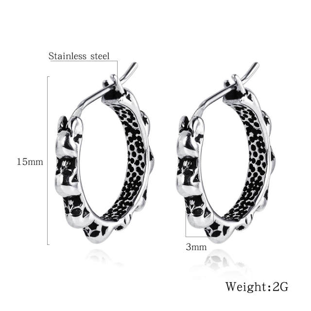 OOVOV Men's Earrings,Stud Earrings for Men,Street Hip Hop Stainless Steel Hoop Jewelry Stud Earrings Men and Women