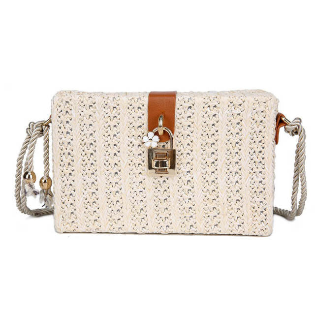 OOVOV Bag For Women,Handwoven Straw Shoulder Bag Straw Clutch Handmade  Summer Beach Straw Crossbody Bag