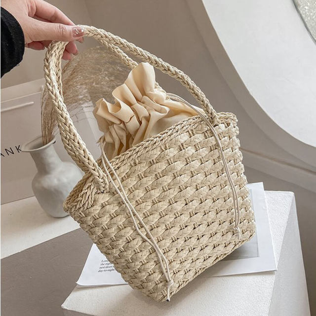 OOVOV Handwoven Womens Straw Tote Bags,Top Handle Handbag,Beach Bag Purse,Vacation Shoulder Bag,Beach Bag and Pool Bag