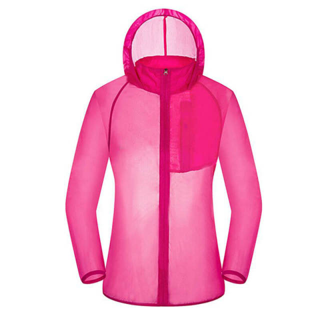 OOVOV Summer Outdoor Sun Protection Clothing,Women Men UV UPF 40+ Transparent Sun Proof Jacket Hoodie Skin Coat Quick Dry