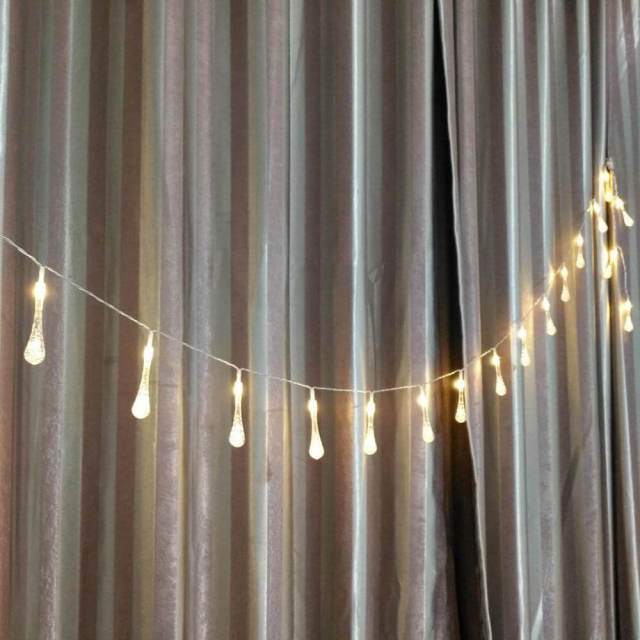 OOVOV Water Drop Crystal String Lights 3 Meter 30 LED Battery Powered Fairy Lights Indoor/Outdoor Terrace Garden Party Christmas Decoration