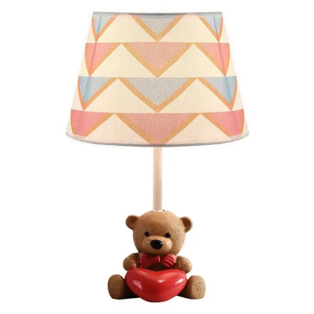 OOVOV Cartoon Cloth Bear Baby Room Desk Lamp Child Room Desk Light Bedroom Bedsides Table Lamp