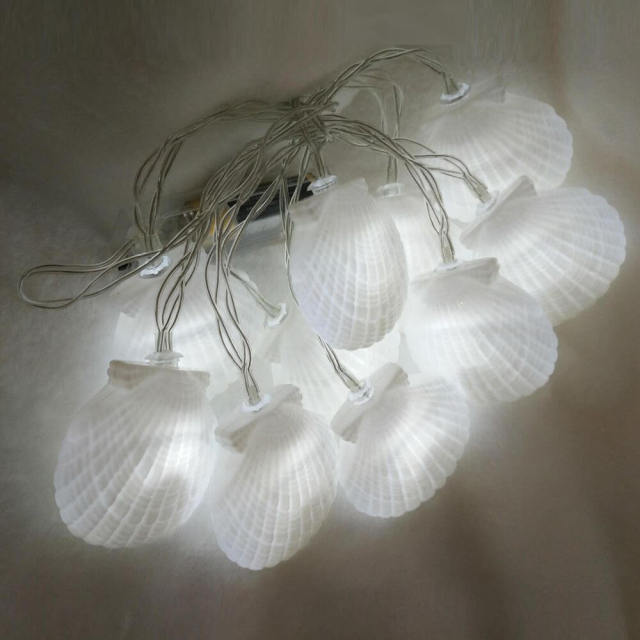 OOVOV Beach Seashell String Lights 1.5 Meter 10 Lights LED Battery Operated Lights for Holiday Parties Bedrooms Weddings Gardens