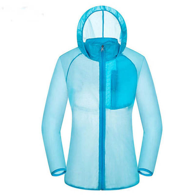 OOVOV Summer Outdoor Sun Protection Clothing,Women Men UV UPF 40+ Transparent Sun Proof Jacket Hoodie Skin Coat Quick Dry