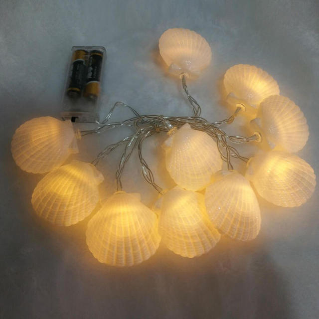 OOVOV Beach Seashell String Lights 1.5 Meter 10 Lights LED Battery Operated Lights for Holiday Parties Bedrooms Weddings Gardens