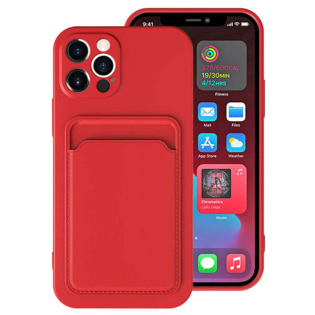 OOVOV Case For iPhone Phone Case with Card Holder for Back of iPhone 11/iPhone 12 Soft TPU All-inclusive Camera Phone Cover with Card Holder