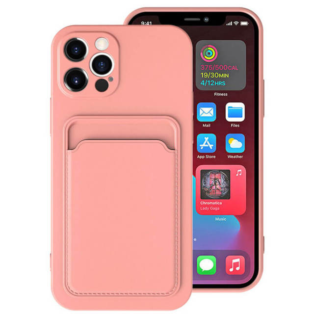 OOVOV Case For iPhone Phone Case with Card Holder for Back of iPhone 11/iPhone 12 Soft TPU All-inclusive Camera Phone Cover with Card Holder