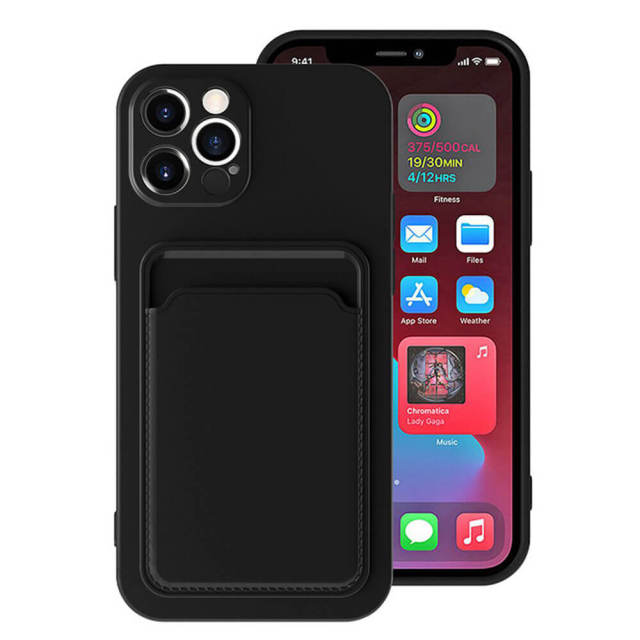 OOVOV Case For iPhone Phone Case with Card Holder for Back of iPhone 11/iPhone 12 Soft TPU All-inclusive Camera Phone Cover with Card Holder