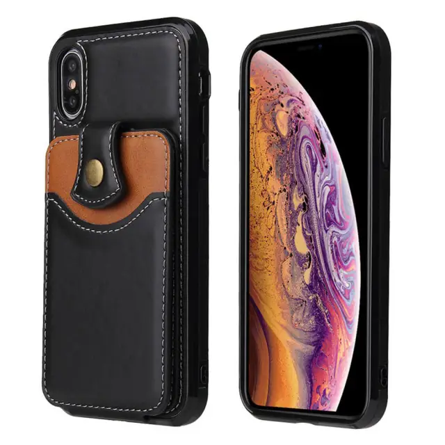 OOVOV Multifunction Phone Case for iPhone X,iPhone Xs Cases with Card Holder,Up and Down Flip Folio PU Leather Phone Cases Bracket