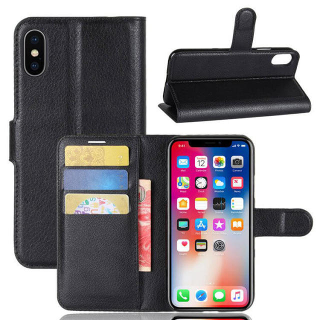 Phone Cases for iPhone X/ XR Flip Folio Phone Card Wallet 6.1 inch