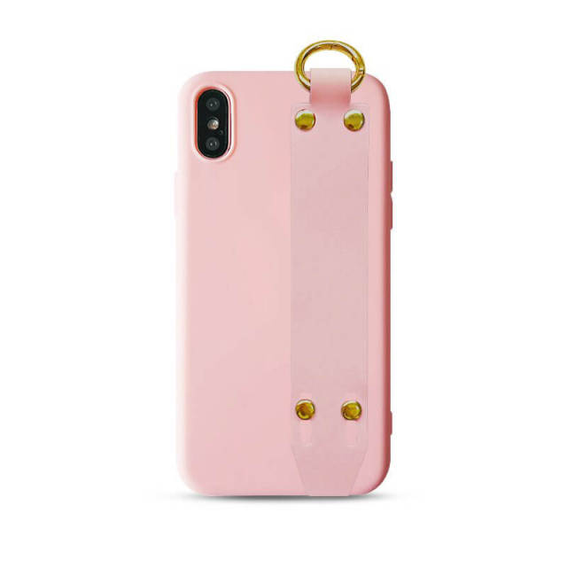 OOVOV 5.8 Inch Phone Case for iPhone X/iPhone Xs with Hand Strap Holder and Ring Holder Simple Solid Color Design TPU Matte Protective Stand Case Cove