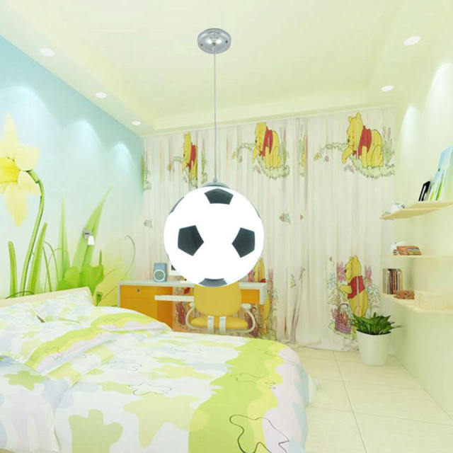 Basketball Pendant Light Soccer Glass Kids Pendant Hanging Lights 20cm Cartoon Style