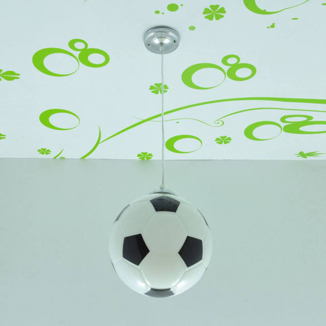 Basketball Pendant Light Soccer Glass Kids Pendant Hanging Lights 20cm Cartoon Style