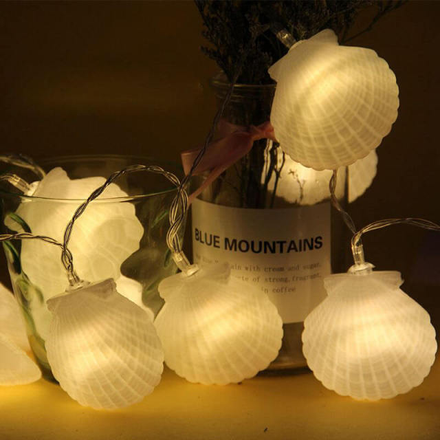 OOVOV Beach Seashell String Lights 1.5 Meter 10 Lights LED Battery Operated Lights for Holiday Parties Bedrooms Weddings Gardens